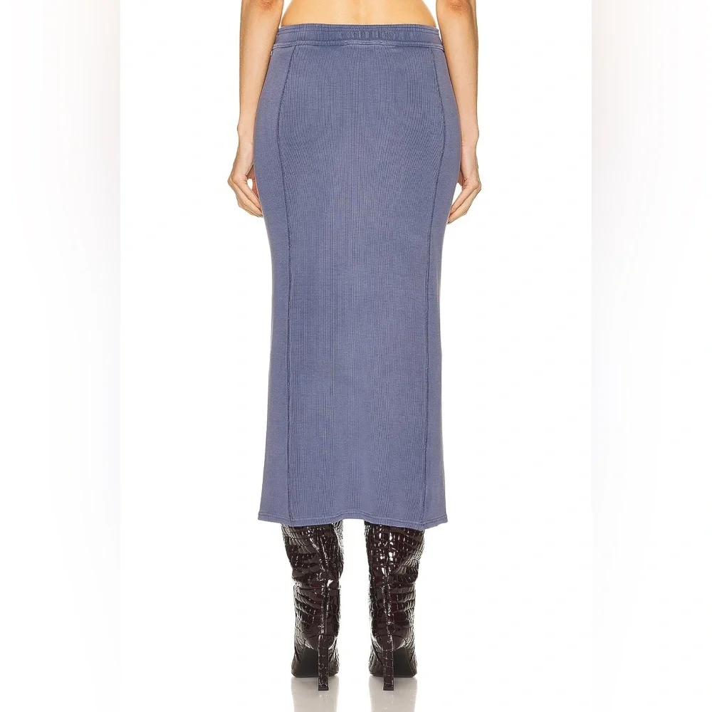 ACNE STUDIOS Rib Knit Midi Skirt | Minimalist Scandi Stretch XS - Picture 3 of 13